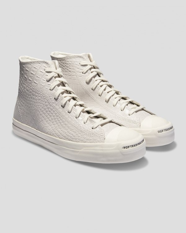 Converse X Pop Trading Co Jack Purcell Pro Beige Sko Danmark - Converse Høje Sneakers Dame - 41289CB